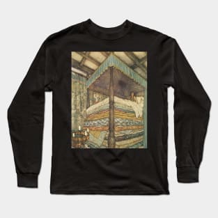 Vintage Fairy Tale, The Princess and the Pea by Edmund Dulac Long Sleeve T-Shirt